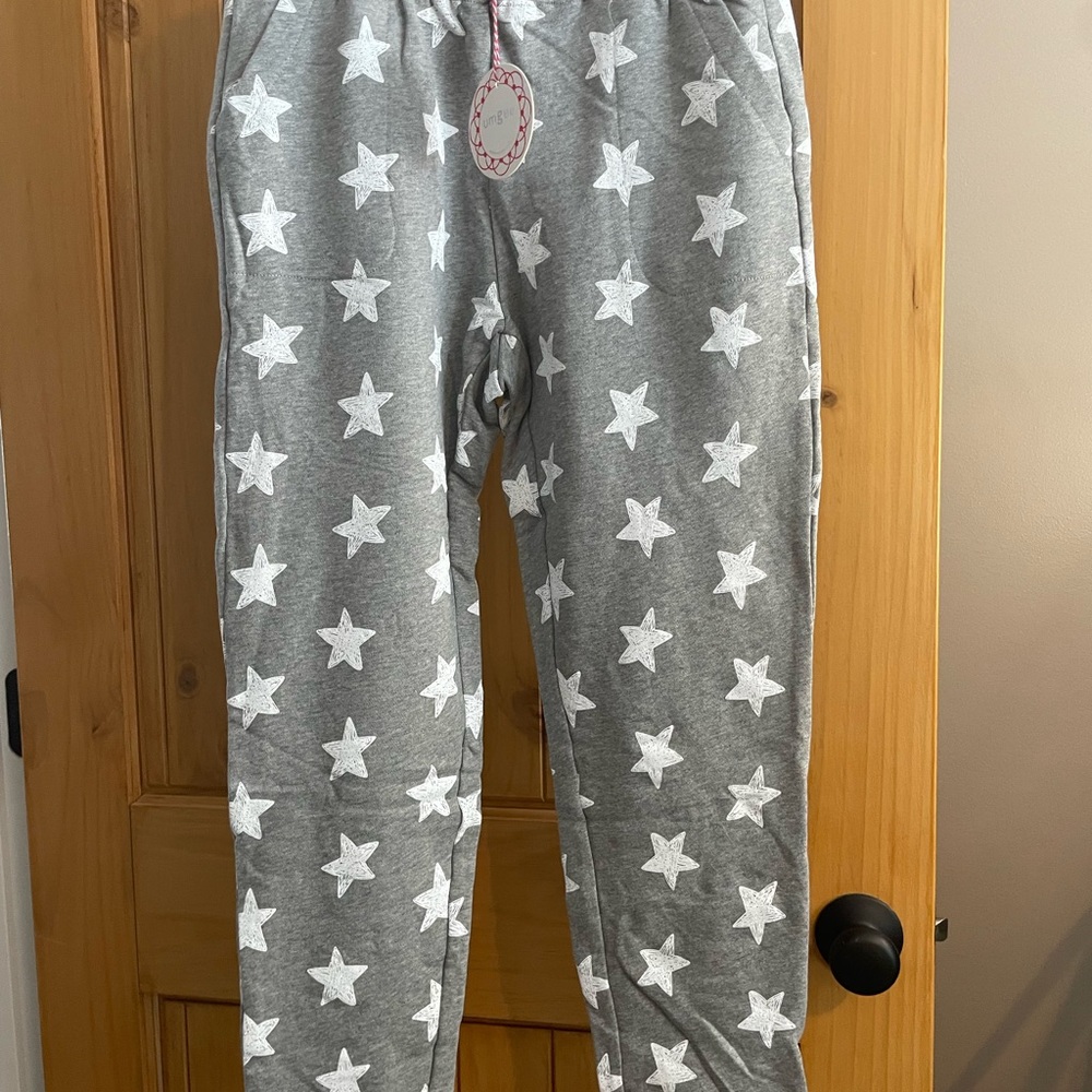 Umgee Heather Gray Star Pajama Bottoms